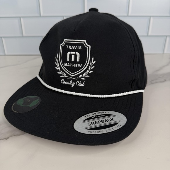 Travis Mathew Other - Travis Mathew Hat Cap Snap Back Black Country Club Rope Crest Mens One Size